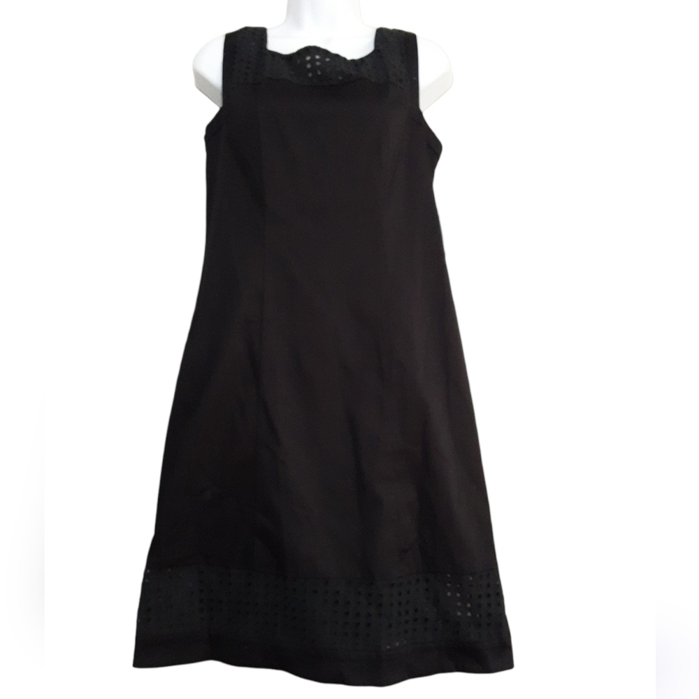 Mixt by Heidi Weisel women solid black casual dress linen vacation event resort